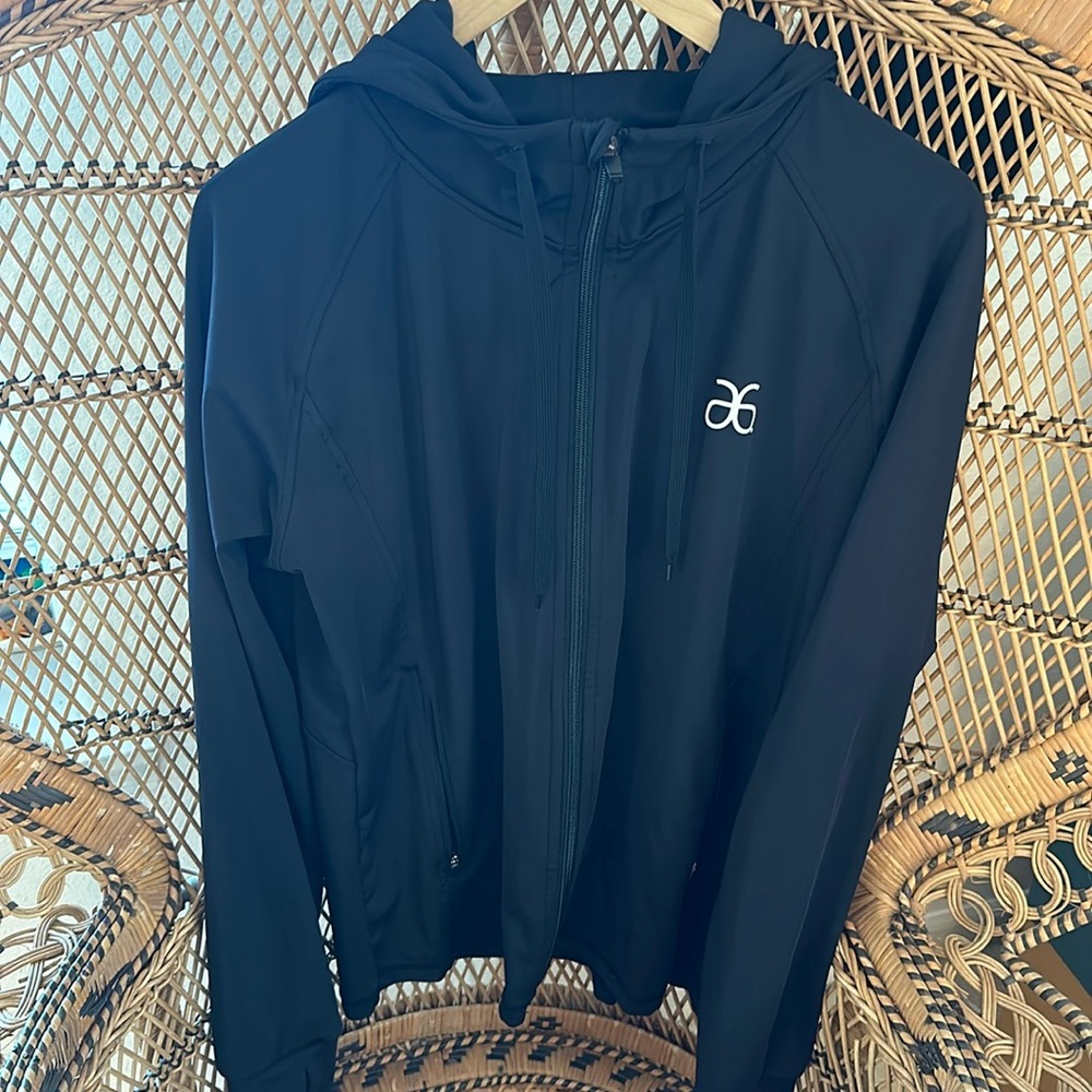 Arbonne Black Spandex Zip Up Jacket